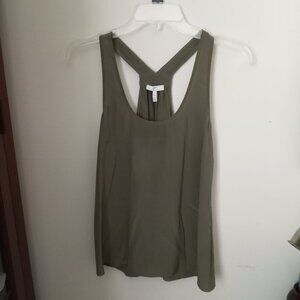 JOIE 100% Silk Army Green Racerback Tank Top Size XS  NWOT  /B21